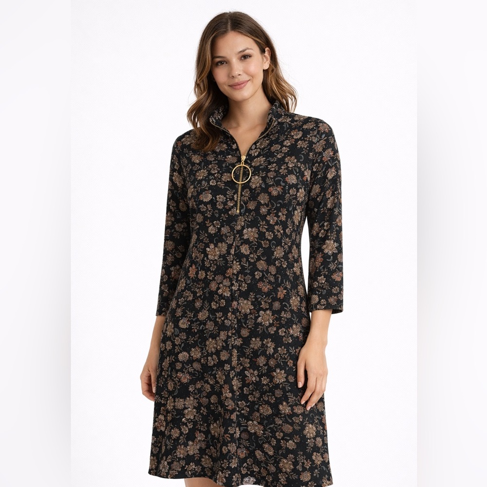 Floral Black Dress